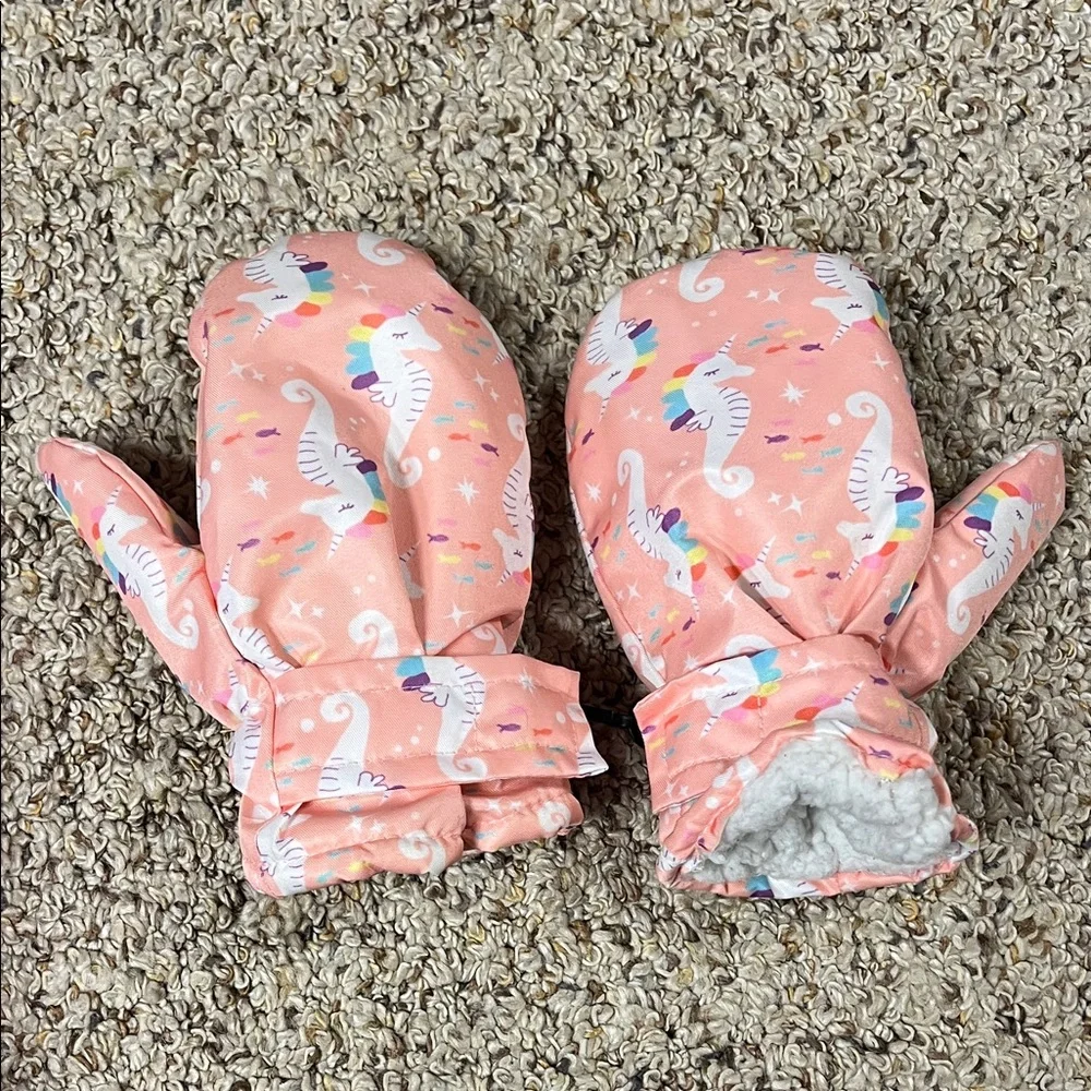 3M Thinsulate Pink and Patterned Kids Mittens